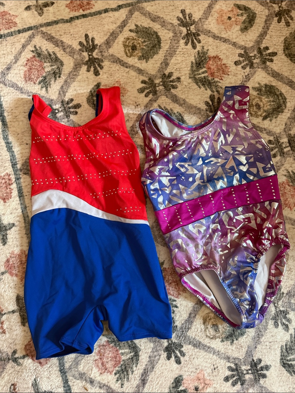 Cat & Jack Red, Blue and Purple Girls' Gymnastics Bodysuit Duo